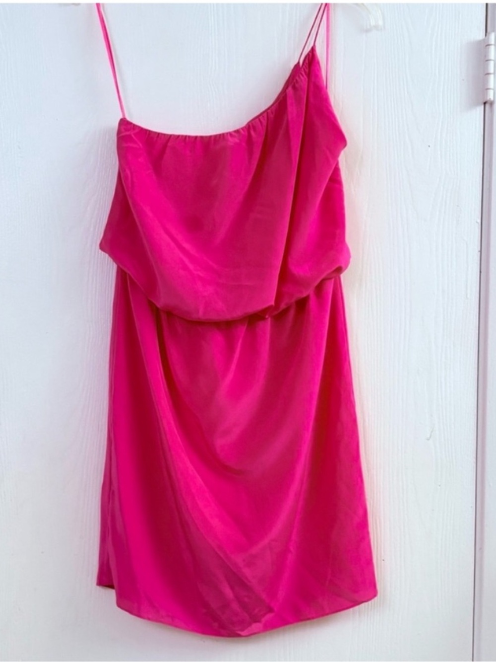 Halston Heritage Silk Fuchsia Spaghetti-Strap Mini Slip Dress Size 4